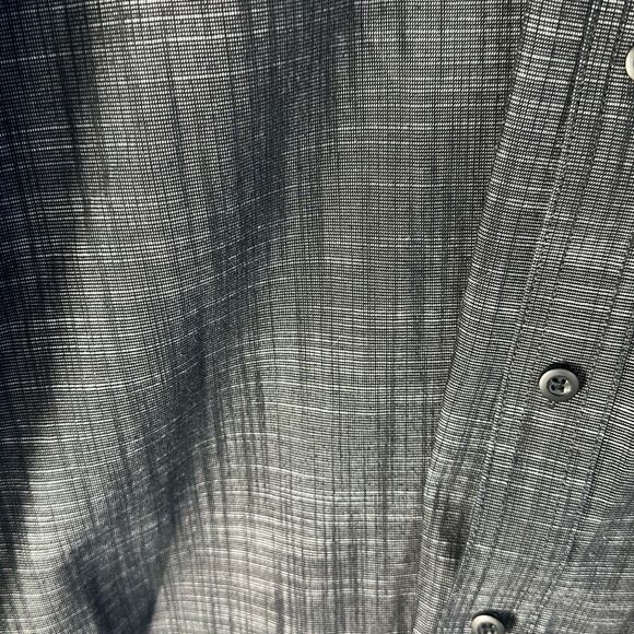 Johnston & Murphy Black Plaid Button Down shirt L Large 100% cotton - Picture 3 of 7